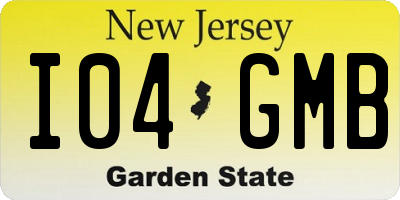 NJ license plate I04GMB