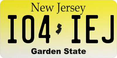NJ license plate I04IEJ