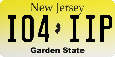 NJ license plate I04IIP