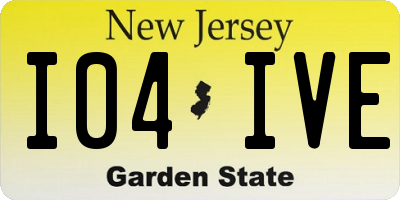 NJ license plate I04IVE