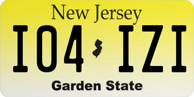 NJ license plate I04IZI
