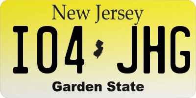 NJ license plate I04JHG