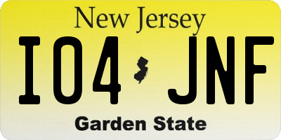 NJ license plate I04JNF