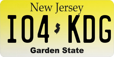 NJ license plate I04KDG