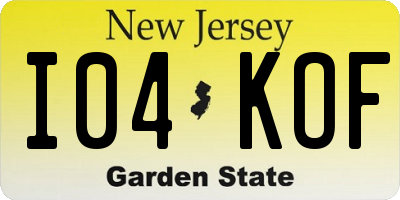 NJ license plate I04KOF