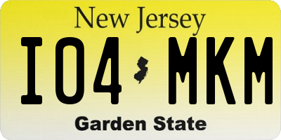 NJ license plate I04MKM