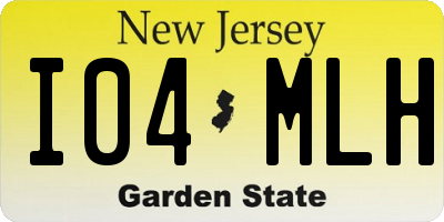 NJ license plate I04MLH
