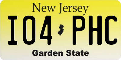 NJ license plate I04PHC