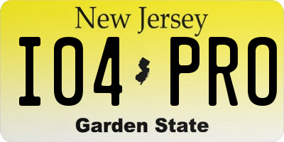 NJ license plate I04PRO