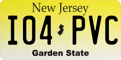 NJ license plate I04PVC