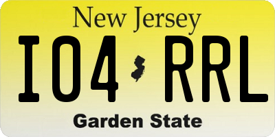 NJ license plate I04RRL