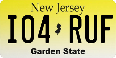 NJ license plate I04RUF