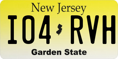 NJ license plate I04RVH