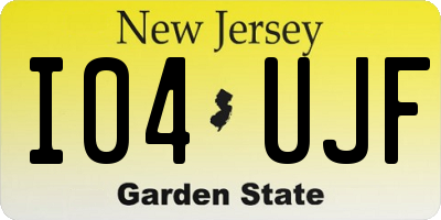 NJ license plate I04UJF