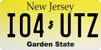 NJ license plate I04UTZ