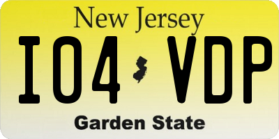NJ license plate I04VDP