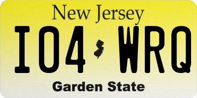 NJ license plate I04WRQ