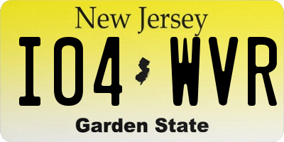 NJ license plate I04WVR