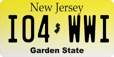 NJ license plate I04WWI