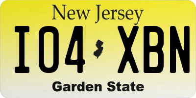 NJ license plate I04XBN