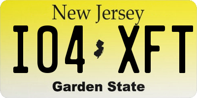 NJ license plate I04XFT