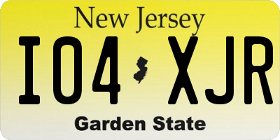 NJ license plate I04XJR