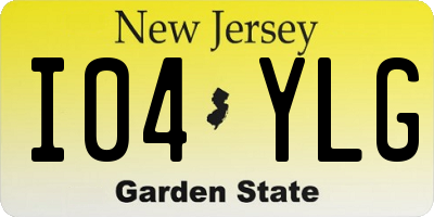NJ license plate I04YLG