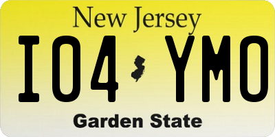 NJ license plate I04YMO