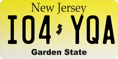 NJ license plate I04YQA