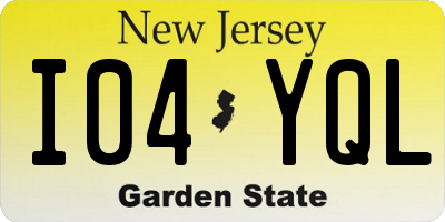 NJ license plate I04YQL