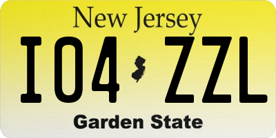 NJ license plate I04ZZL