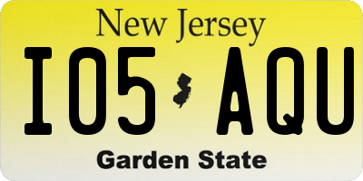 NJ license plate I05AQU