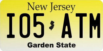 NJ license plate I05ATM