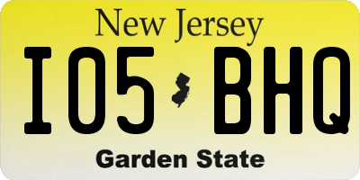 NJ license plate I05BHQ