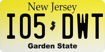 NJ license plate I05DWT