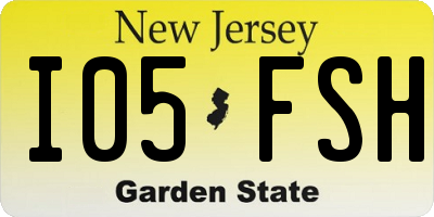 NJ license plate I05FSH