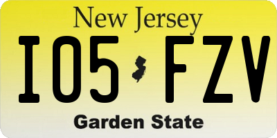 NJ license plate I05FZV
