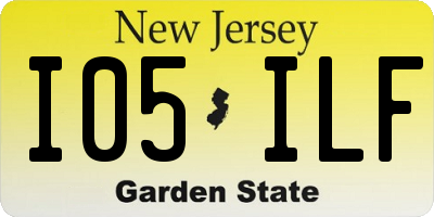 NJ license plate I05ILF