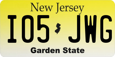 NJ license plate I05JWG