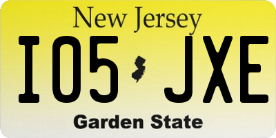 NJ license plate I05JXE