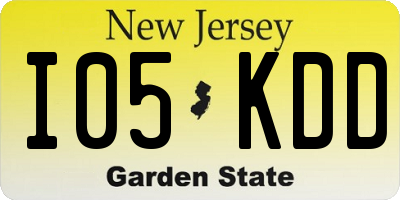 NJ license plate I05KDD