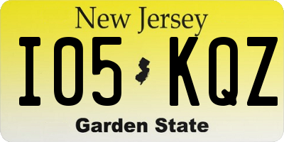 NJ license plate I05KQZ