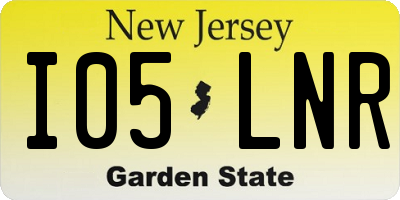 NJ license plate I05LNR