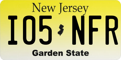 NJ license plate I05NFR