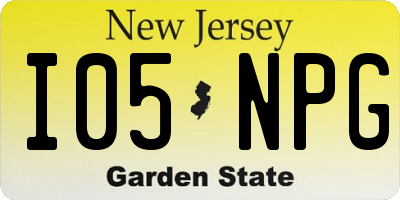 NJ license plate I05NPG