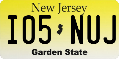 NJ license plate I05NUJ