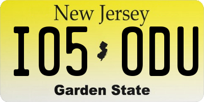 NJ license plate I05ODU