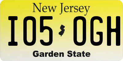 NJ license plate I05OGH