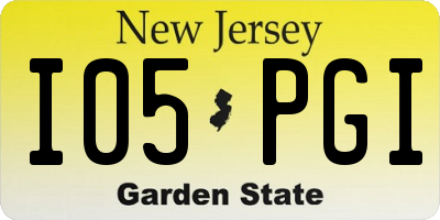 NJ license plate I05PGI