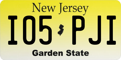NJ license plate I05PJI